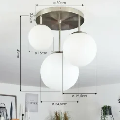 Plafonnier Cochuna Nickel mat, 3 lumières