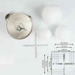 Plafonnier Cochuna Nickel mat, 3 lumières