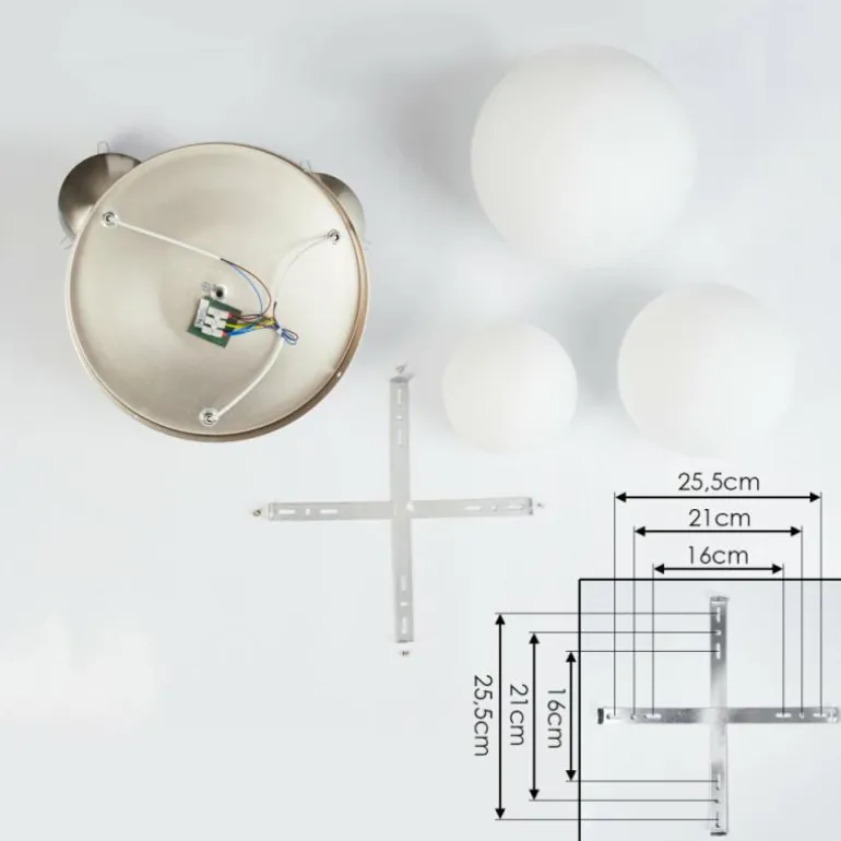 Plafonnier Cochuna Nickel mat, 3 lumières