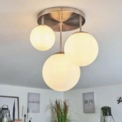 Plafonnier Cochuna Nickel mat, 3 lumières