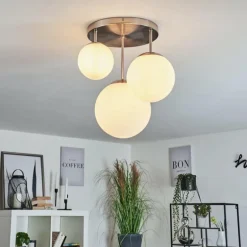 Plafonnier Cochuna Nickel mat, 3 lumières