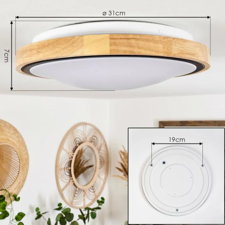 Plafonnier Corinto LED Écru, Noir, 1 lumière