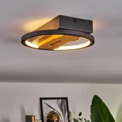 Plafonnier Cornol LED Écru, Noir, 1 lumière