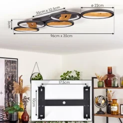 Plafonnier Cornol LED Écru, Noir, 1 lumière