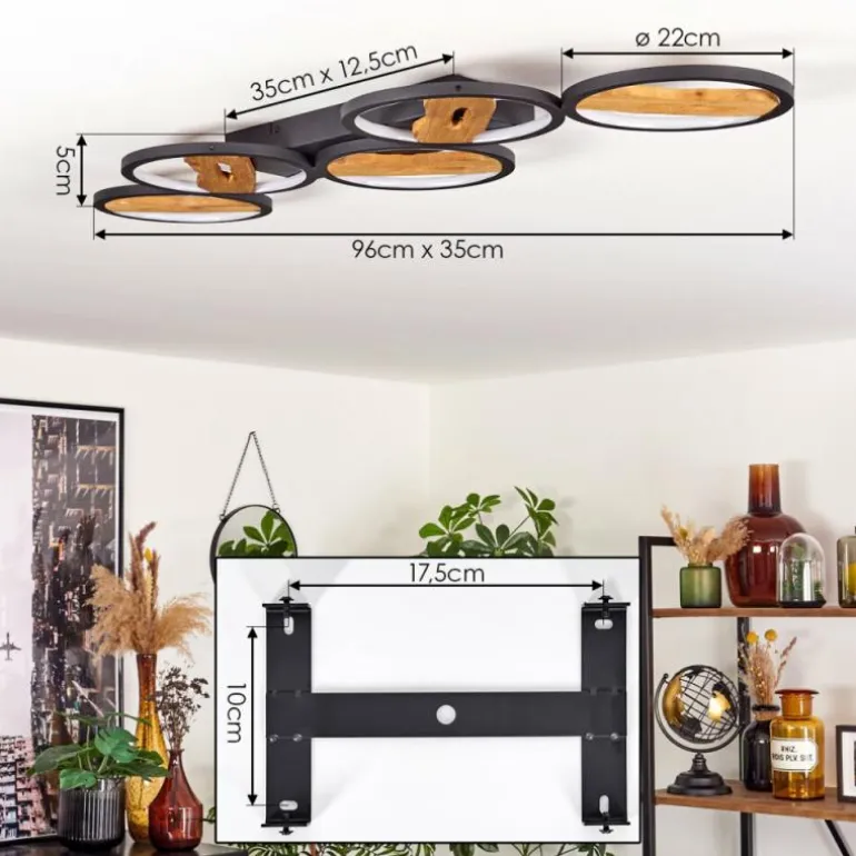 Plafonnier Cornol LED Écru, Noir, 1 lumière