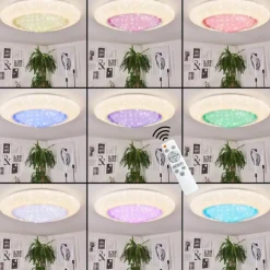 Plafonnier Cresta LED Blanc, 2 lumières, Changeur de couleurs