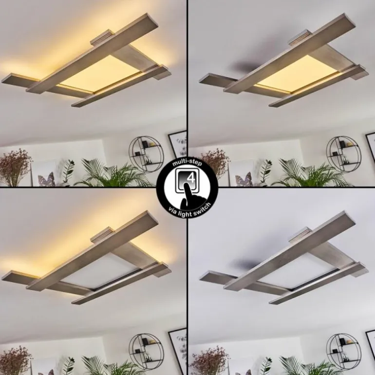 Plafonnier Cuchara LED Nickel mat, 1 lumière