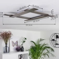 Plafonnier Cuchara LED Nickel mat, 1 lumière
