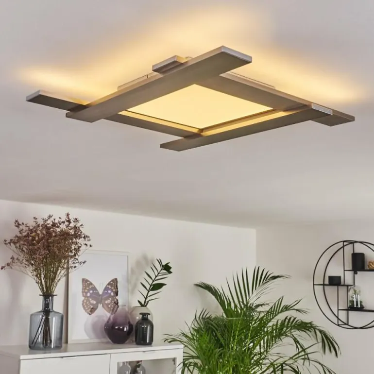 Plafonnier Cuchara LED Nickel mat, 1 lumière