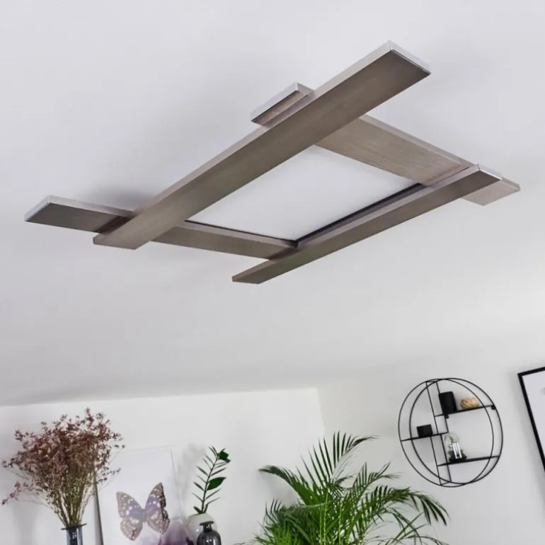 Plafonnier Cuchara LED Nickel mat, 1 lumière