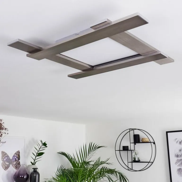 Plafonnier Cuchara LED Nickel mat, 1 lumière