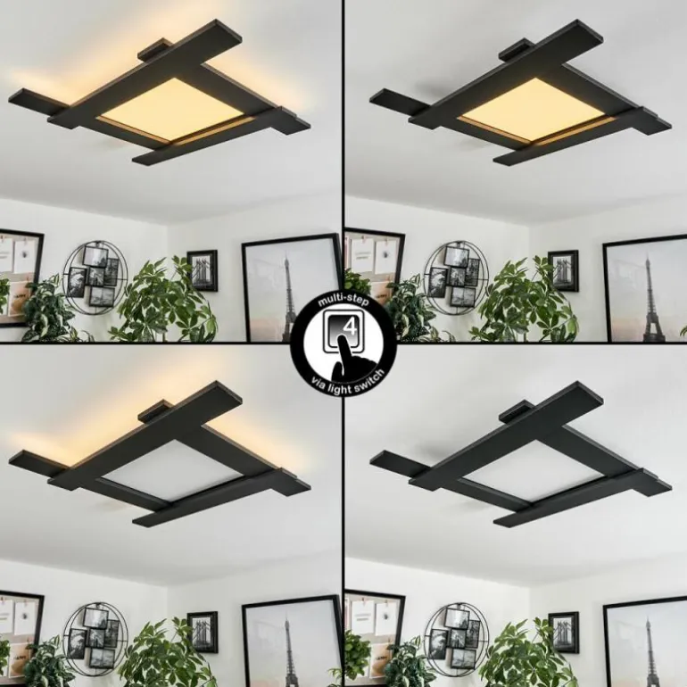 Plafonnier Cuchara LED Noir, 5 lumières
