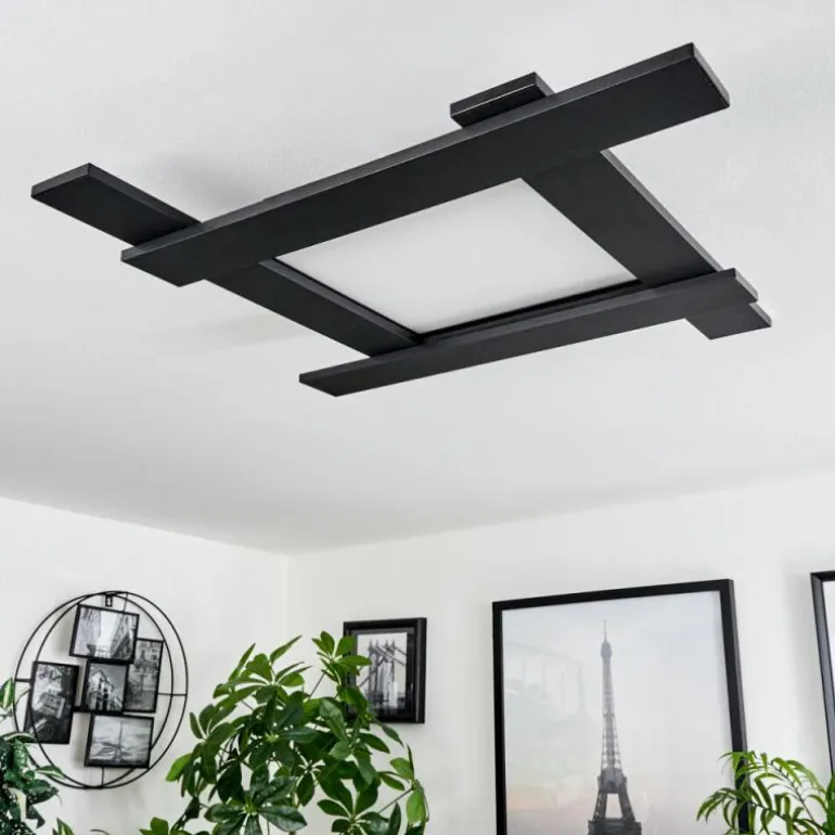 Plafonnier Cuchara LED Noir, 5 lumières