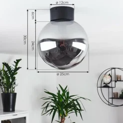Plafonnier Cumuato Noir, 1 lumière