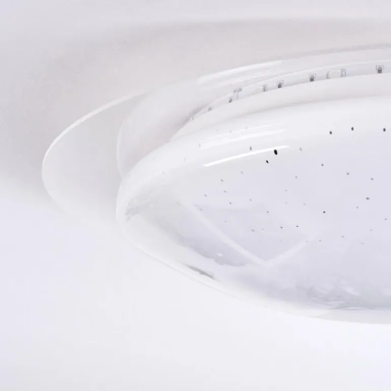 Plafonnier Cure LED Blanc, 1 lumière, Télécommandes, Changeur de couleurs