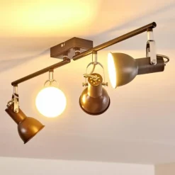 Plafonnier Danikon Brun, 4 lumières