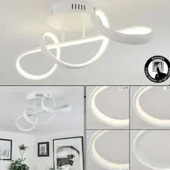 Plafonnier Dauntey LED Blanc, 1 lumière, Télécommandes