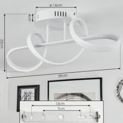 Plafonnier Dauntey LED Blanc, 1 lumière, Télécommandes