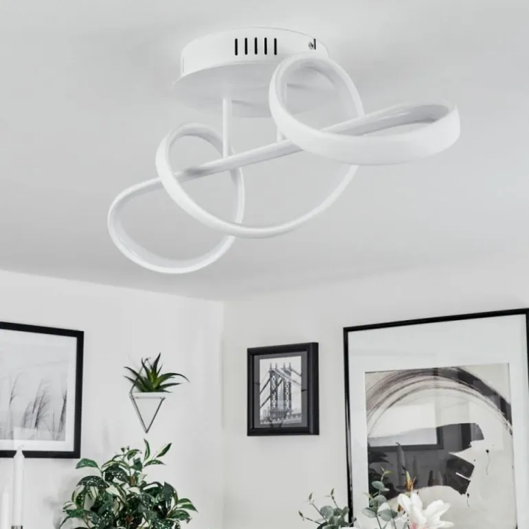 Plafonnier Dauntey LED Blanc, 1 lumière, Télécommandes