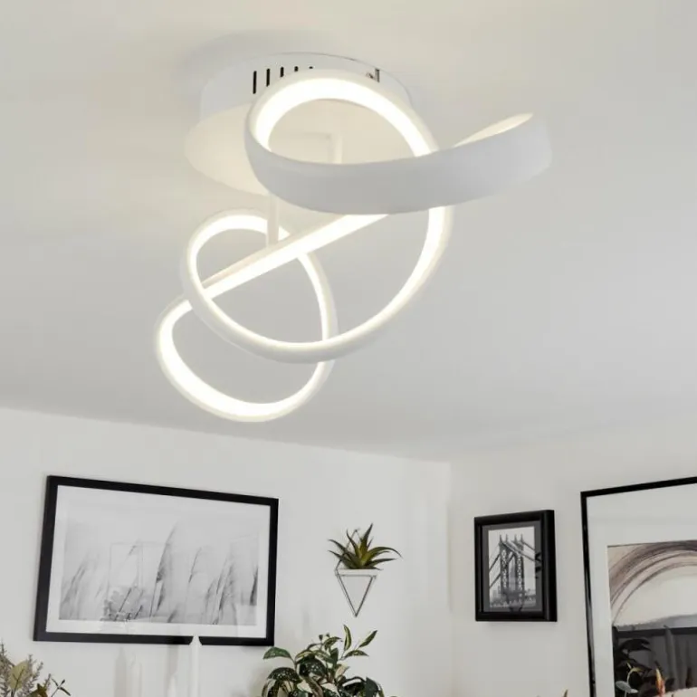 Plafonnier Dauntey LED Blanc, 1 lumière, Télécommandes