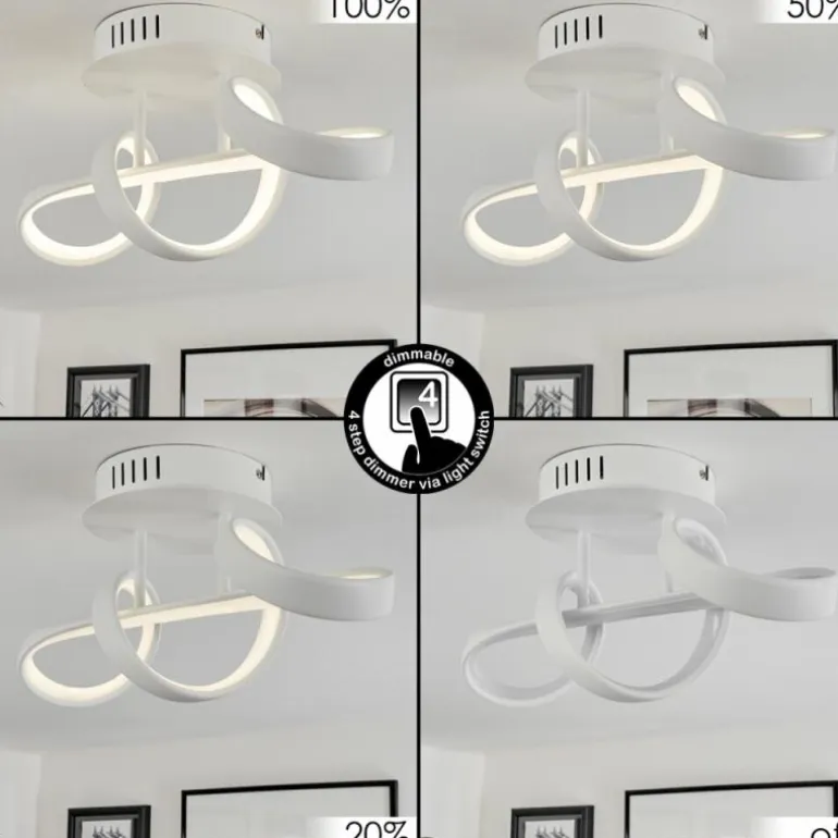 Plafonnier Dauntey LED Blanc, 1 lumière
