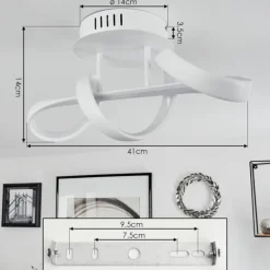 Plafonnier Dauntey LED Blanc, 1 lumière