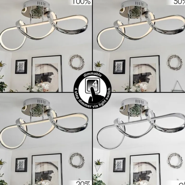 Plafonnier Dauntey LED Chrome, 1 lumière