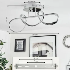 Plafonnier Dauntey LED Chrome, 1 lumière
