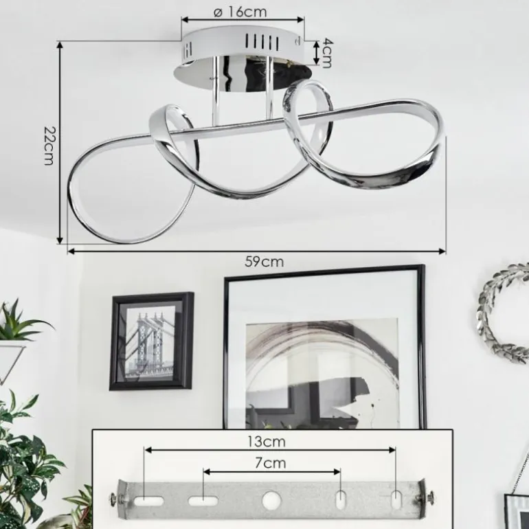 Plafonnier Dauntey LED Chrome, 1 lumière