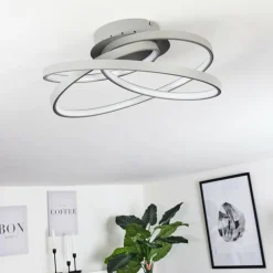 Plafonnier Demaine LED Gris, 1 lumière