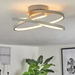 Plafonnier Demaine LED Gris, 1 lumière