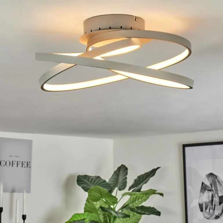 Plafonnier Demaine LED Gris, 1 lumière