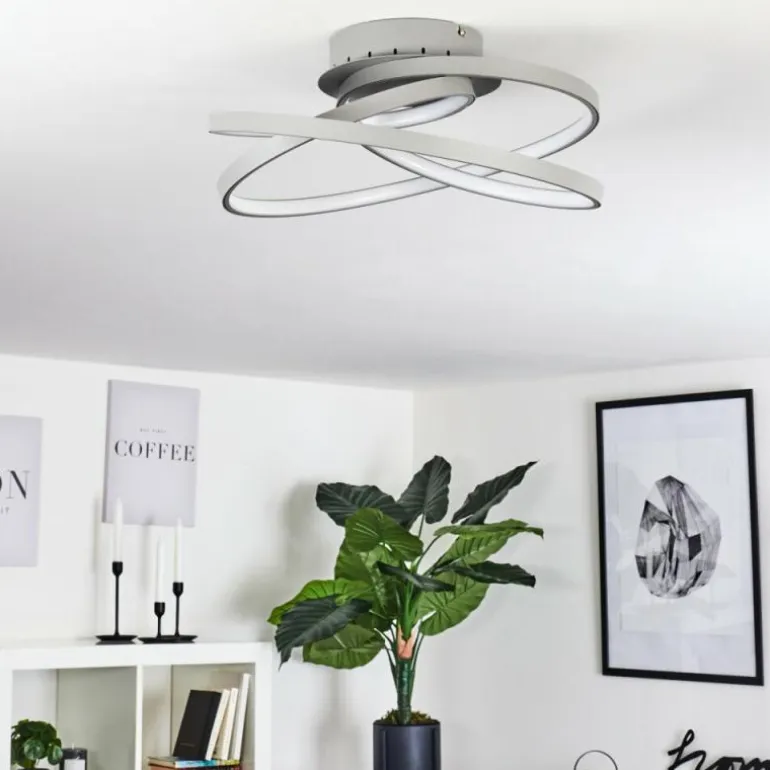 Plafonnier Demaine LED Gris, 1 lumière