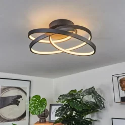 Plafonnier Demaine LED Noir, 1 lumière