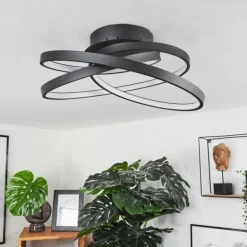 Plafonnier Demaine LED Noir, 1 lumière