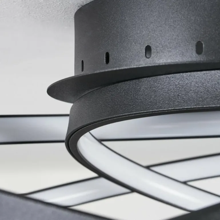 Plafonnier Demaine LED Noir, 1 lumière