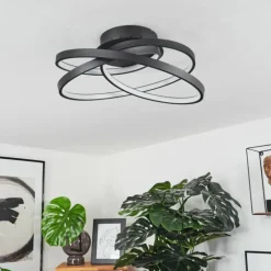 Plafonnier Demaine LED Noir, 1 lumière