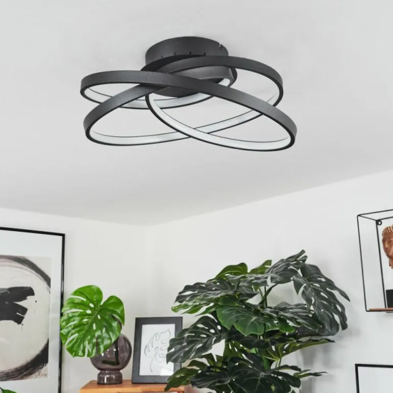 Plafonnier Demaine LED Noir, 1 lumière