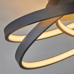 Plafonnier Demaine LED Noir, 1 lumière