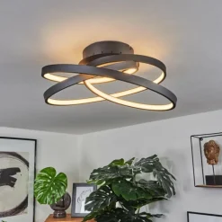 Plafonnier Demaine LED Noir, 1 lumière
