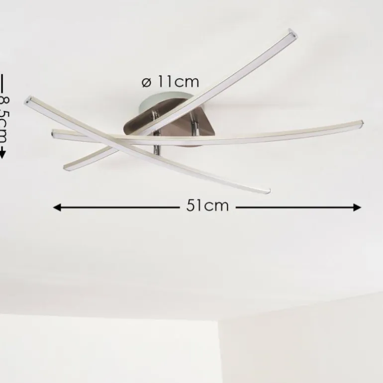 Plafonnier Deneb LED Nickel mat, 3 lumières