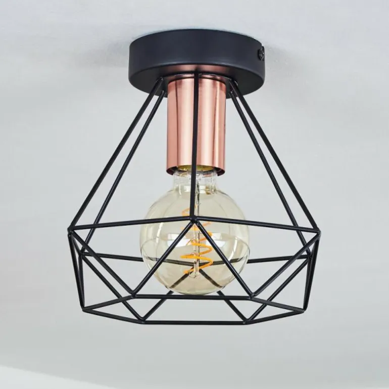 Plafonnier Denno Cuivre, Noir, 1 lumière