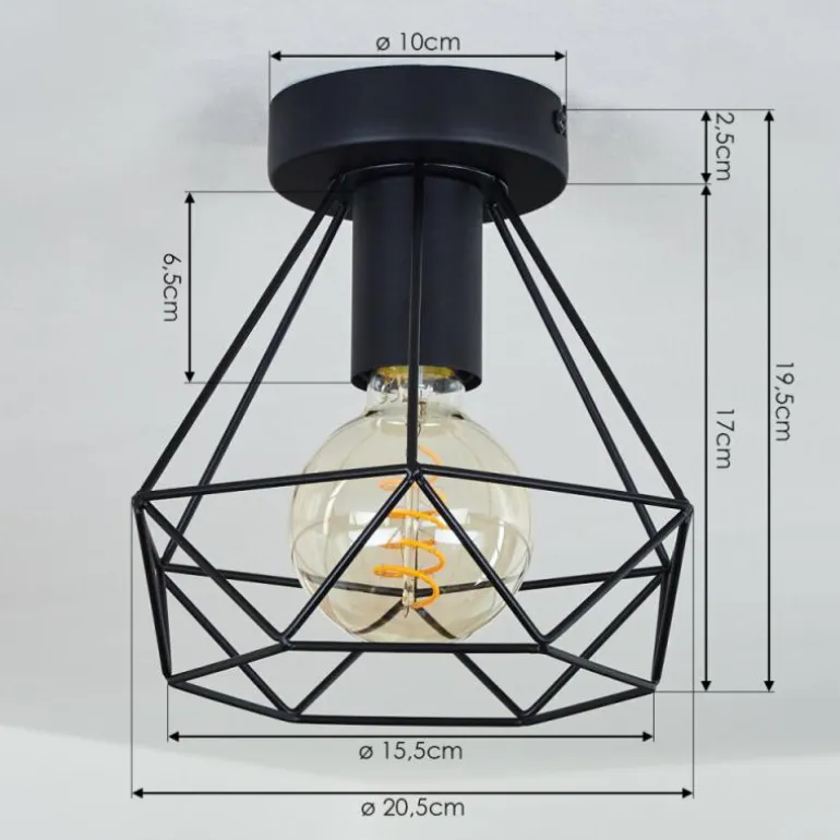 Plafonnier Denno Noir, 1 lumière