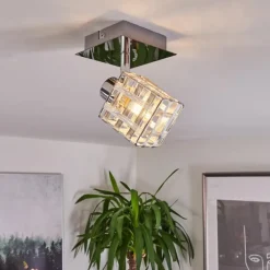 Plafonnier Desrue Chrome, Argenté, 1 lumière