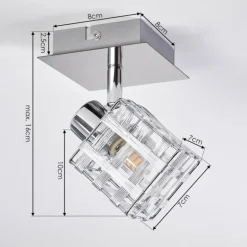 Plafonnier Desrue Chrome, Argenté, 1 lumière