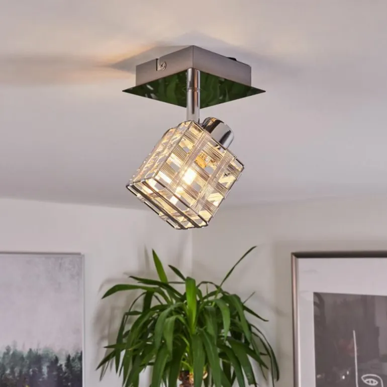 Plafonnier Desrue Chrome, Argenté, 1 lumière