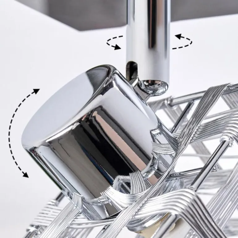 Plafonnier Desrue Chrome, Argenté, 2 lumières