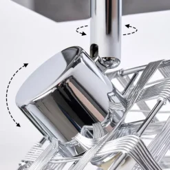Plafonnier Desrue Chrome, Argenté, 4 lumières