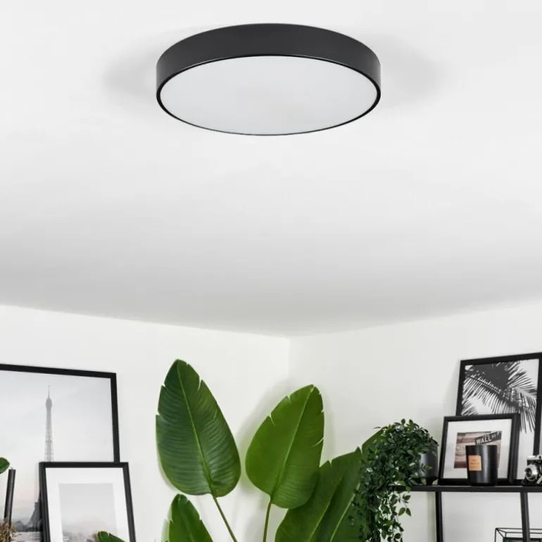 Plafonnier Diagonal LED Noir, 1 lumière, Télécommandes