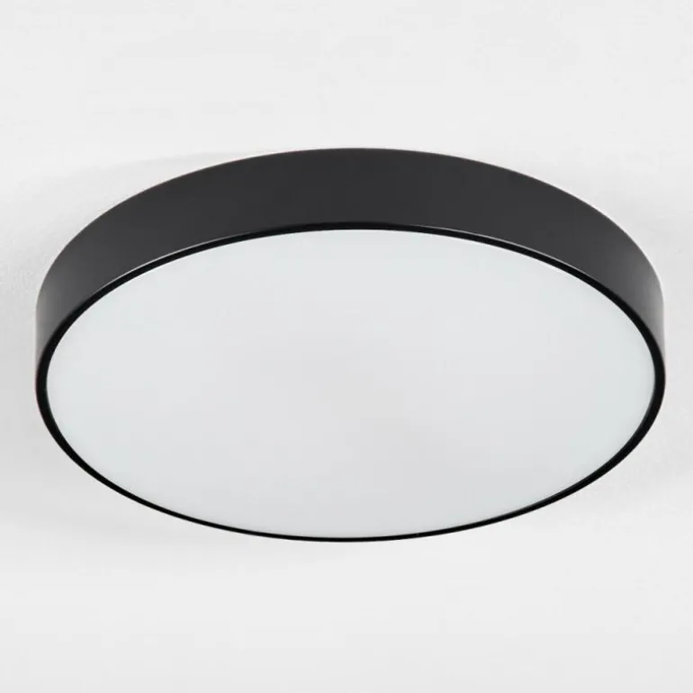 Plafonnier Diagonal LED Noir, 1 lumière, Télécommandes